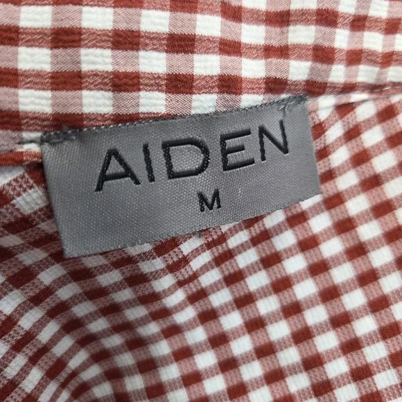 Aiden Red Gingham Maxi Dress Medium Prarie Style Tiered Ruffle Cottagecore - Picture 4 of 4